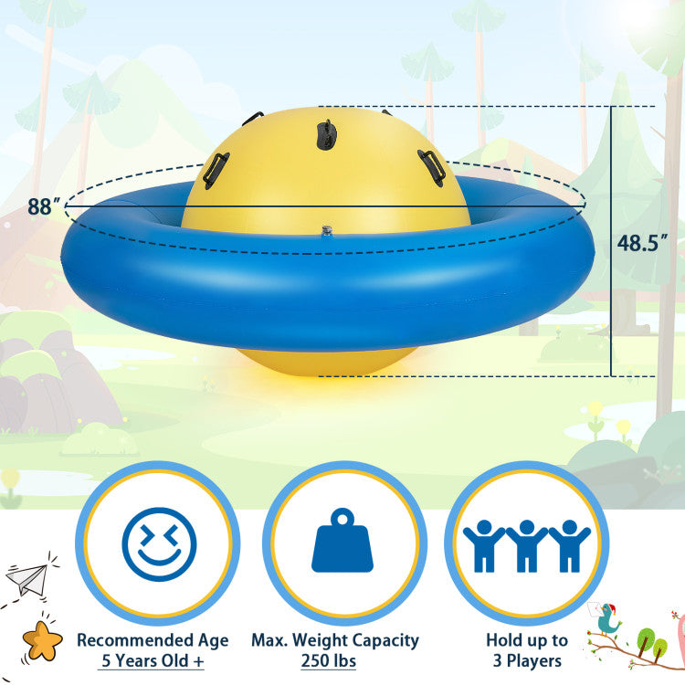 7.5-Foot Giant Inflatable Dome Rocker Bouncer for Kids with 6 Built-in Handles