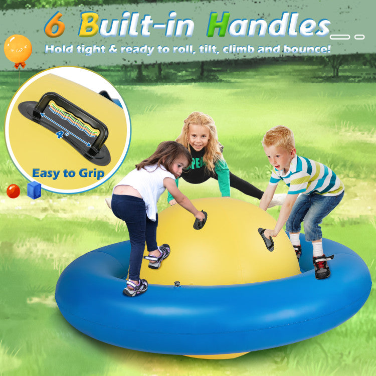 7.5-Foot Giant Inflatable Dome Rocker Bouncer for Kids with 6 Built-in Handles