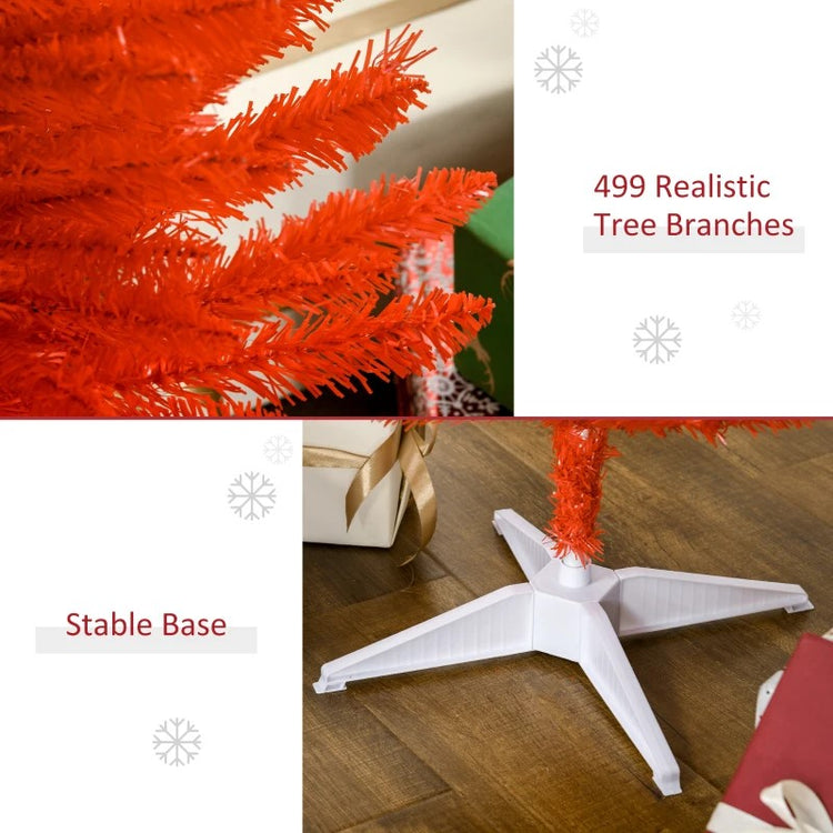 7FT Decorated Pencil Christmas Tree with 499 Realistic Branch Tips & Plastic Stand