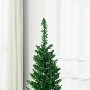 7FT Decorated Pencil Christmas Tree with 499 Realistic Branch Tips & Plastic Stand
