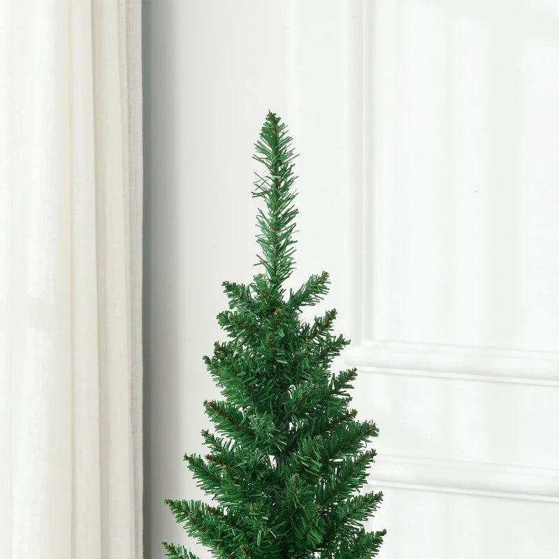 7FT Decorated Pencil Christmas Tree with 499 Realistic Branch Tips & Plastic Stand