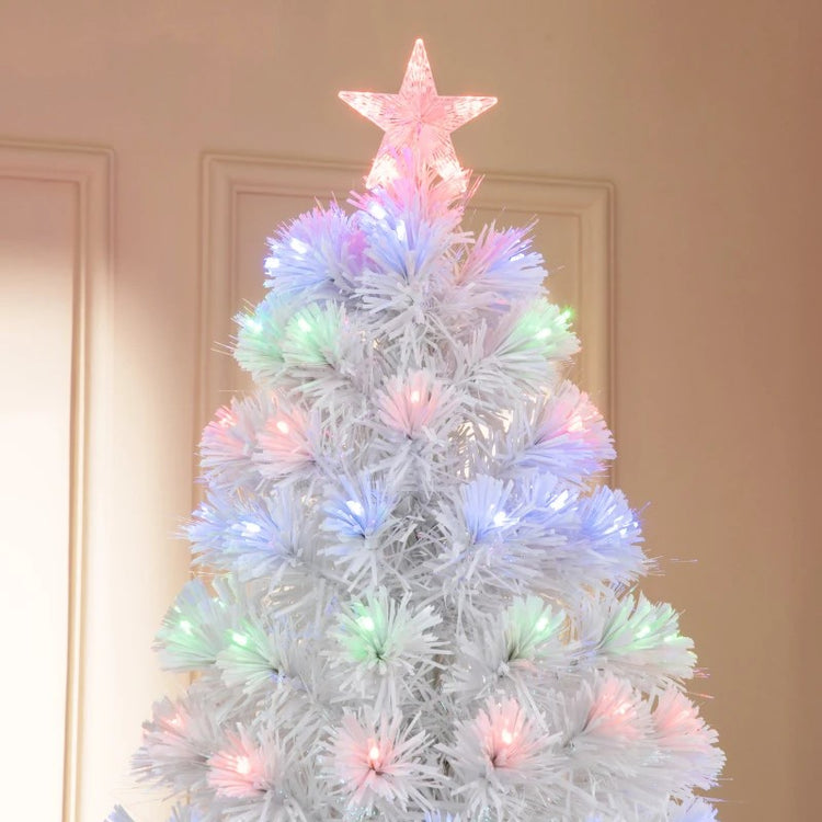 7ft Tall Artificial Christmas Tree with 280 Multi-Color Fiber Optic LED Lights