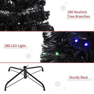 7ft Tall Artificial Christmas Tree with 280 Multi-Color Fiber Optic LED Lights