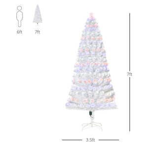 7ft Tall Artificial Christmas Tree with 280 Multi-Color Fiber Optic LED Lights