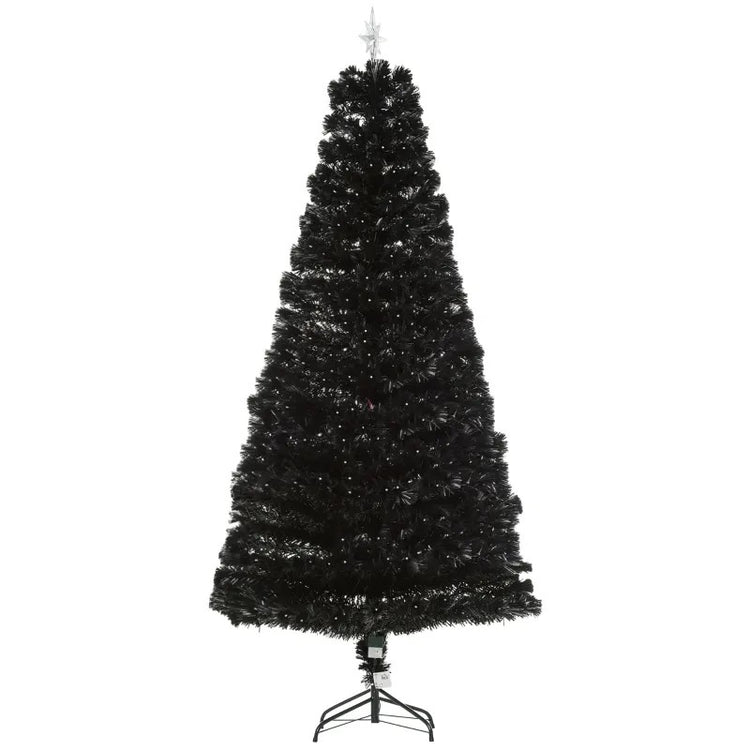 7ft Tall Artificial Christmas Tree with 280 Multi-Color Fiber Optic LED Lights