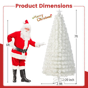 Pre-Lit Snow-Flocked Fiber Optic White Artificial Christmas Tree