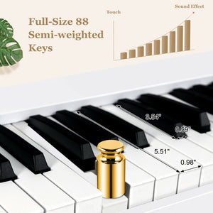 88-Key Foldable Digital Piano with MIDI, Bluetooth Connectivity & Portable Design