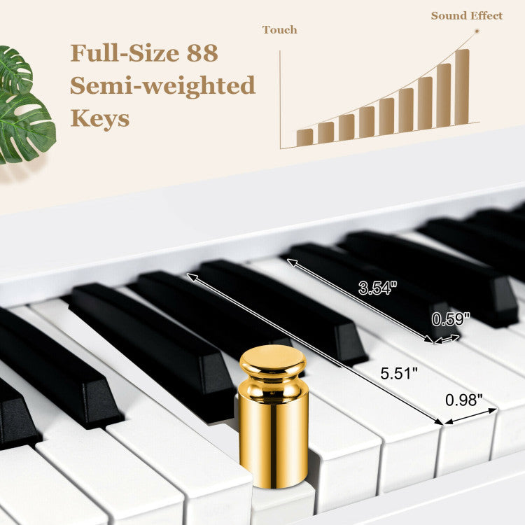 88-Key Foldable Digital Piano with MIDI, Bluetooth Connectivity & Portable Design