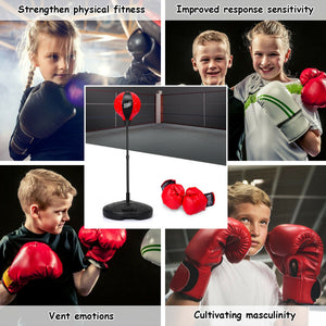 Adjustable Kids Punching Bag Toy Set with Boxing Gloves for Active Playtime - Toy Sports for Preschoolers