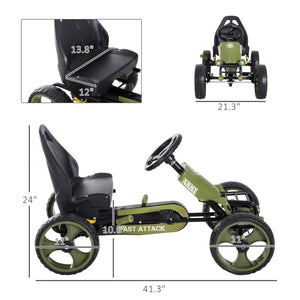Adjustable Pedal Go Kart for Kids Ages 3-6 – Green Ride-On Toy for Boys and Girls
