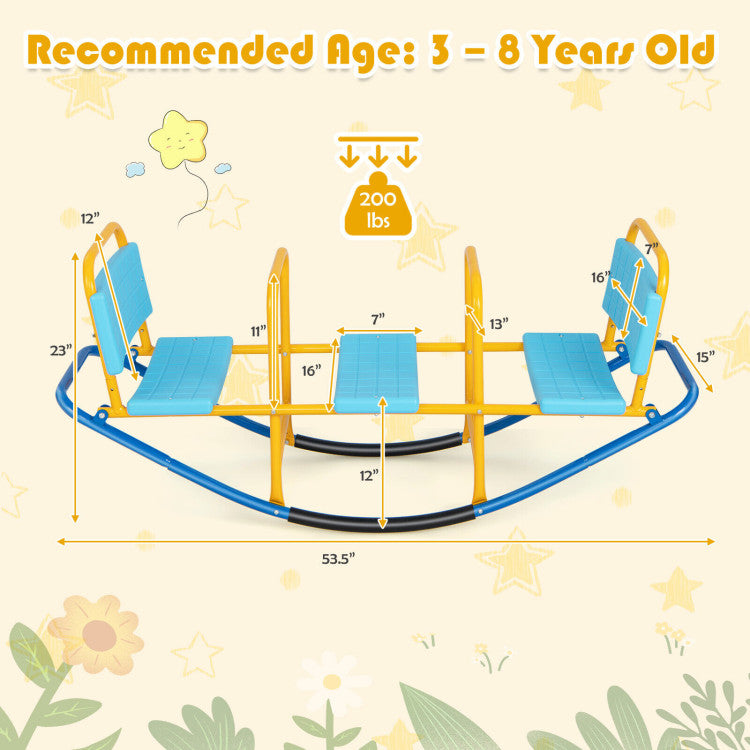 Outdoor Kids Seesaw Swivel Teeter Totter for Ages 3-8 | Fun Playground Equipment