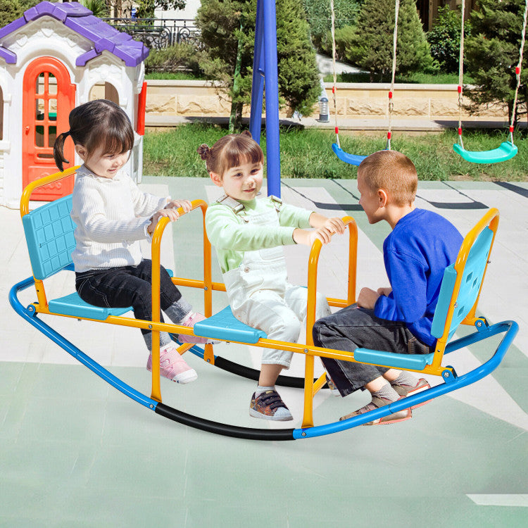 Outdoor Kids Seesaw Swivel Teeter Totter for Ages 3-8 | Fun Playground Equipment