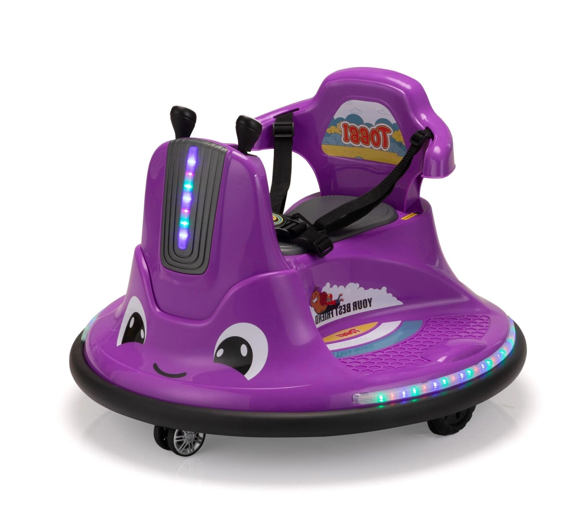 Tobbi 12V Kids Electric Ride On Bumper Car with Remote Control, 360 Degree Spin - Toys Ride on, Toys Ride Bumper Car, Purple