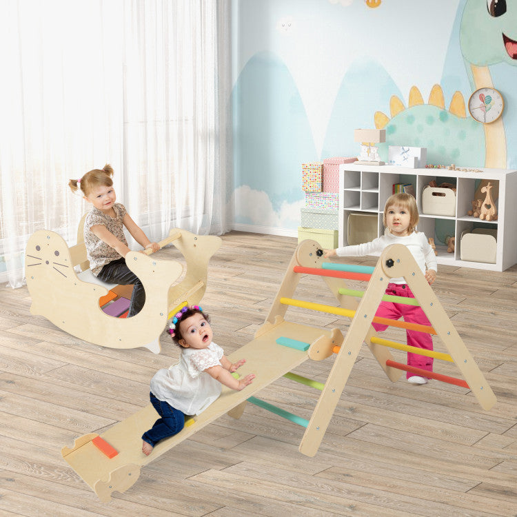 7-in-1 Indoor Climbing Toys for Toddlers – Multi-Play Set with Reversible Ramp