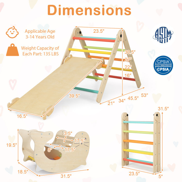 7-in-1 Indoor Climbing Toys for Toddlers – Multi-Play Set with Reversible Ramp