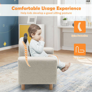 Comfortable Kids Sofa with Armrests and Thick Cushion – Soft Velvet Upholstery Seating