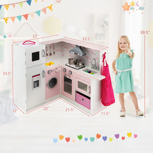 pretend kitchen pink playset