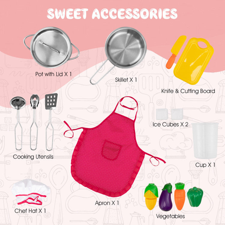 pretend kitchen pink playset