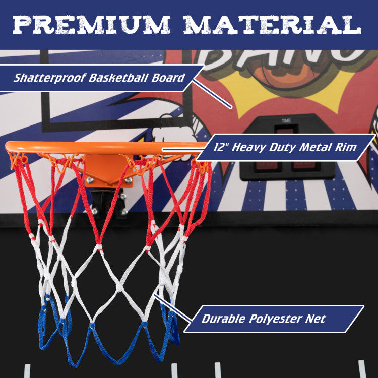 Dual Shot Basketball Arcade Game with 8 Modes and 4 Basketballs for Home Fun
