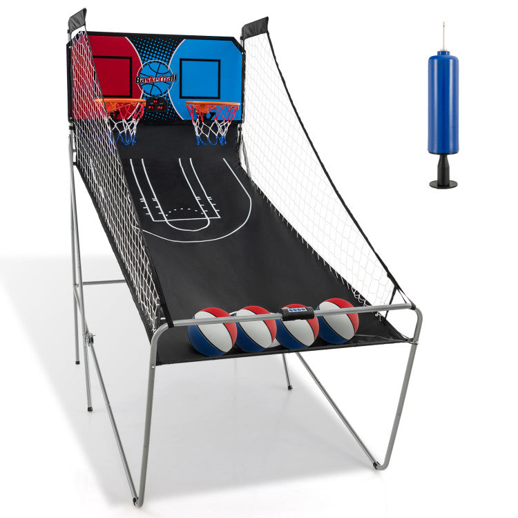 Dual Shot Basketball Arcade Game - 8 Modes, 4 Balls for Fun Family Play
