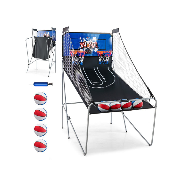 Dual Shot Basketball Arcade Game - 8 Modes, 4 Balls for Fun Family Play