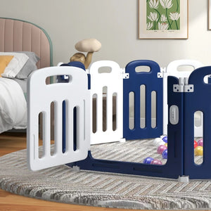 Foldable Baby Playpen with 18 Panels, 85"x57" Safety Play Yard for Babies & Toddlers Indoor/Outdoor