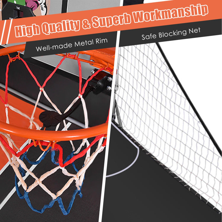 Foldable Double Electronic Basketball Game Set with 4 Balls for Indoor Fun