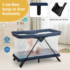 Foldable Baby Playpen with Removable Mattress, Washable Cover, and Easy Setup