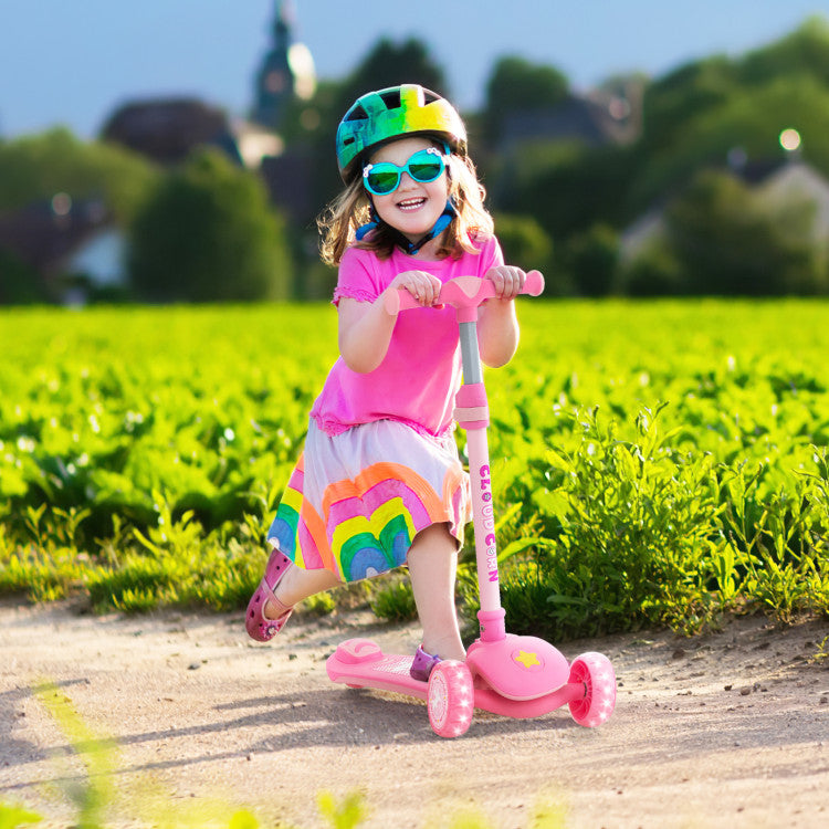 kick scooter 3 wheel pink