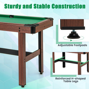 48-Inch Wooden Pool Table with Full Set of Balls – Ideal for Kids and Adults