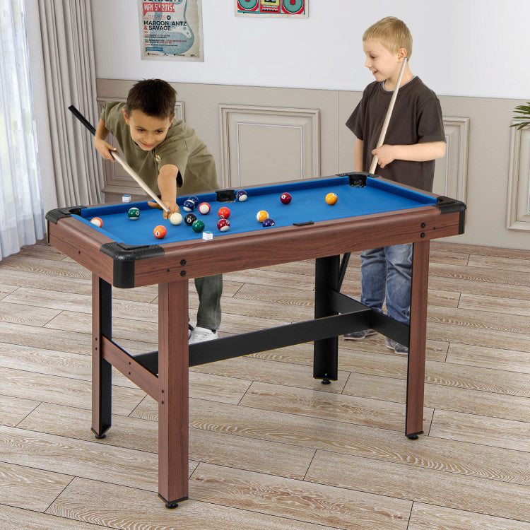 48-Inch Wooden Pool Table with Full Set of Balls – Ideal for Kids and Adults