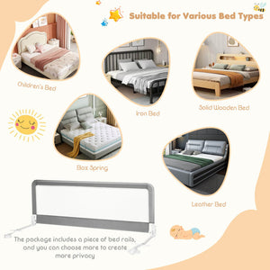 59" Foldable Breathable Baby Bed Rail Guard with Safety Strap for Secure Sleep Protection
