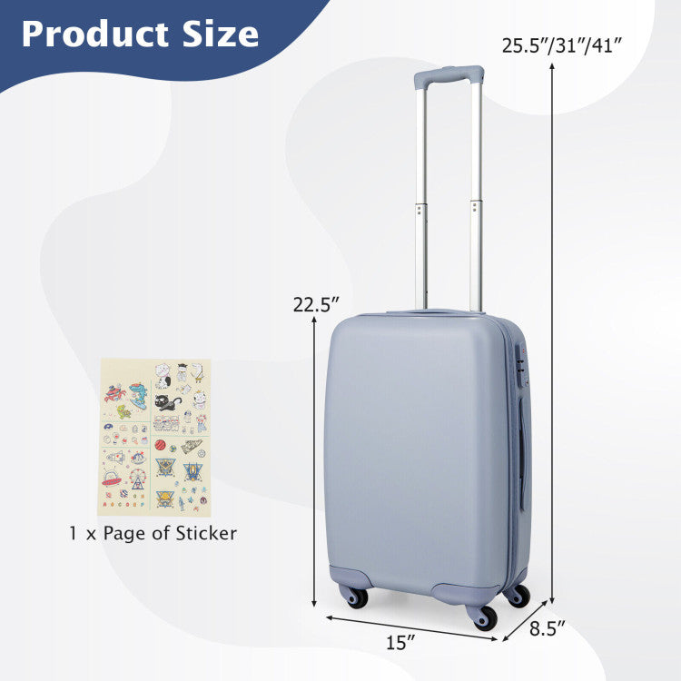 Durable Hardside Spinner Luggage with TSA Lock & Adjustable Handle for Travel