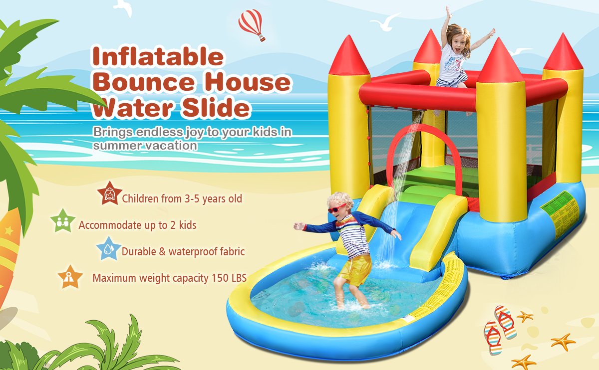 inflatable bounce house with slide