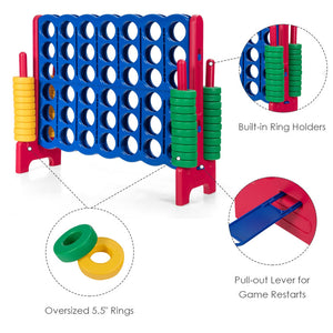 Jumbo 4-in-a-Row Giant Game Set with 42 Large Rings and Quick-Release Slider