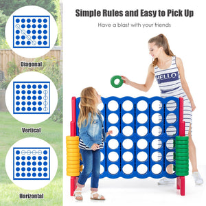 Jumbo 4-in-a-Row Giant Game Set with 42 Large Rings and Quick-Release Slider