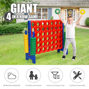 Jumbo 4-in-a-Row Giant Game Set with 42 Large Rings and Quick-Release Slider