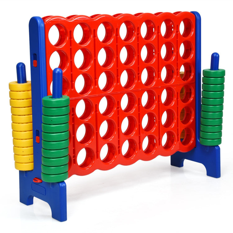 Jumbo 4-in-a-Row Giant Game Set with 42 Large Rings and Quick-Release Slider