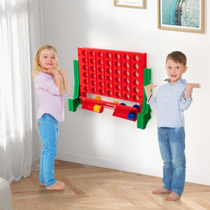 Jumbo 4-to-Score Connect Game Set with Carrying Bag and 42 Durable Coins