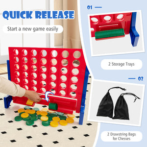 Jumbo 4-To-Score Connect Game Set with Carrying Bag and 42 Coins