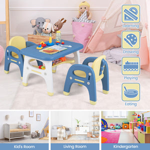 Kids Table and Chair Set with Storage Shelf and Building Blocks – Fun & Functional