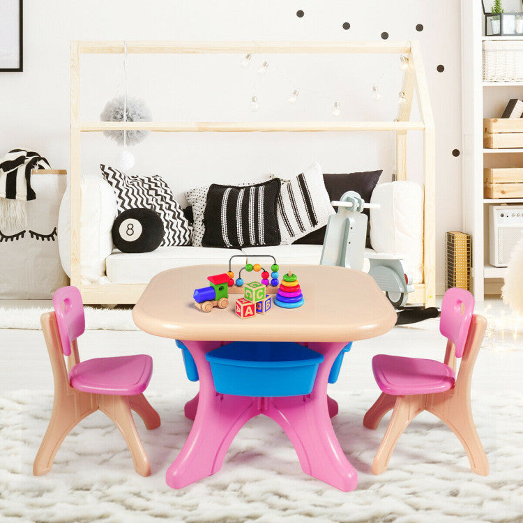 Kids Activity Table and Chair Set with Storage – Play Furniture for Toddlers
