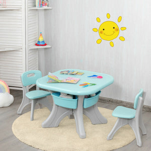 Kids Activity Table and Chair Set with Storage – Play Furniture for Toddlers