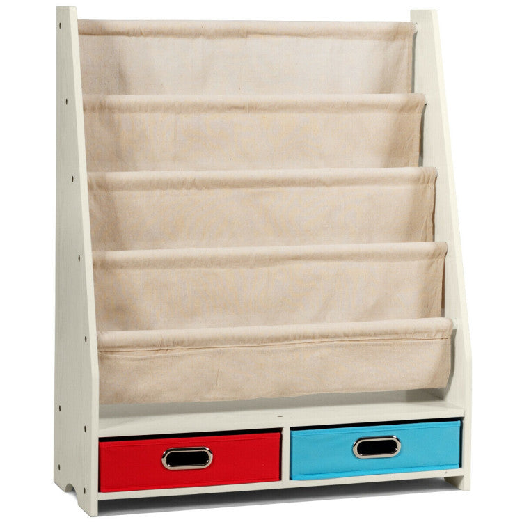 Kids Book & Toy Storage Organizer Shelves – Multi-Compartment Storage for Books and Toys