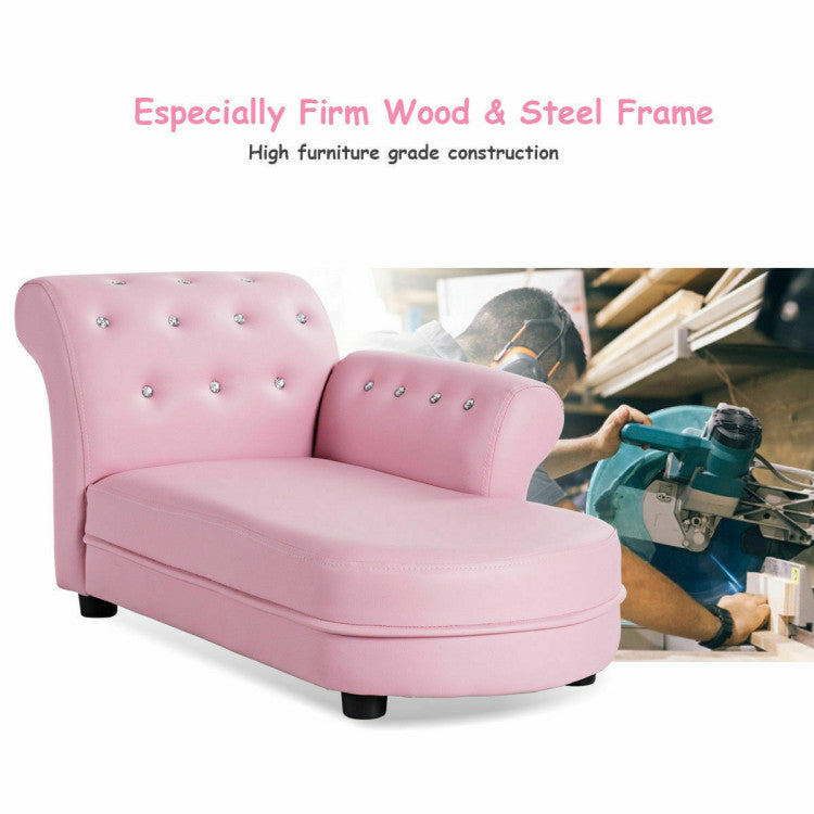 Kids Chaise Lounge Sofa with Armrests – Comfortable Relaxation for Children