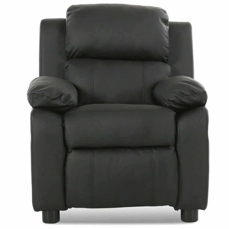 Kids Deluxe Recliner Sofa Chair with Headrest and Storage Arms – Perfect for Children