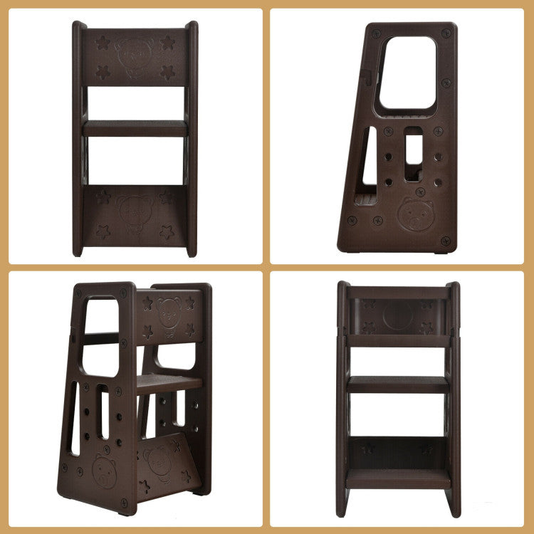 Kids Kitchen Step Stool with Double Safety Rails – Safe & Sturdy Toddler Helper