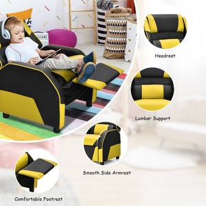 Kids PU Leather Gaming Recliner Sofa with Headrest & Footrest – Youth Chair