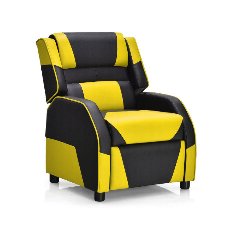 Kids PU Leather Gaming Recliner Sofa with Headrest & Footrest – Youth Chair