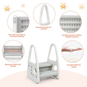 Kids Step Stool with Armrest for Kitchen, Toilet, Potty Training - Learning Helper